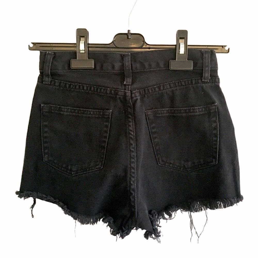 JOHN GALT Black Denim Jean Shorts High Waisted Size 24